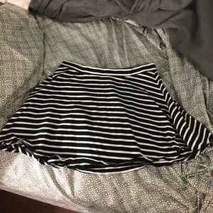 Black and White Striped Skirt